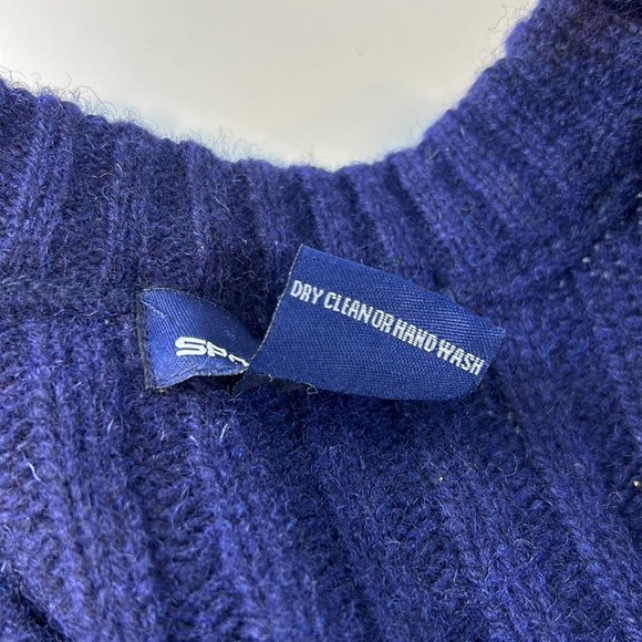 Vintage 90s Sportsmaster Wool Navy Blue Commando‎ Sweater Elbow Patches XL - Picture 9 of 9